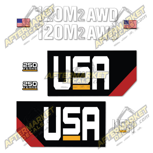 USA Decal Kit Fits Caterpillar 120M2 AWD Motor Grader - 3M VINYL!