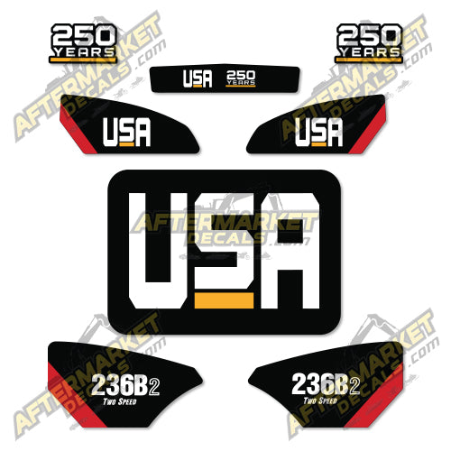 USA Decal Kit Fits Caterpillar 236B2 2-Speed Skid Steer - 3M VINYL!