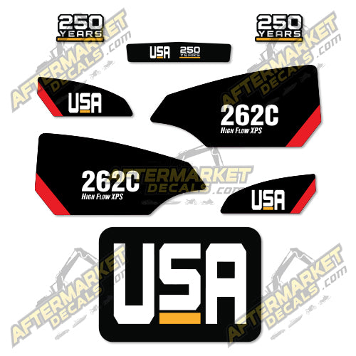 USA Decal Kit Fits Caterpillar 262C High Flow XPS Skid Steer - 3M VINYL!