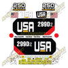 Image of USA Decal Kit Fits Caterpillar 299D2 High Flow XPS 2 Speed Loader  - 3M VINYL!