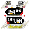 Image of USA Decal Kit Fits Caterpillar 299D High Flow XPS 2 Speed Loader  - 3M VINYL!