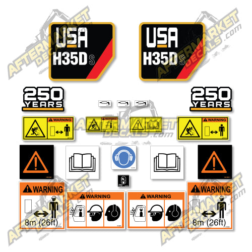 USA Decal Kit Fits Caterpillar H35DS Hammer- 3M VINYL!