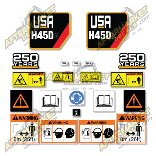 USA Decal Kit Fits Caterpillar H45DS Hammer- 3M VINYL!