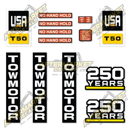 USA Decal Kit Fits Caterpillar T50 Towmotor - 3M VINYL!