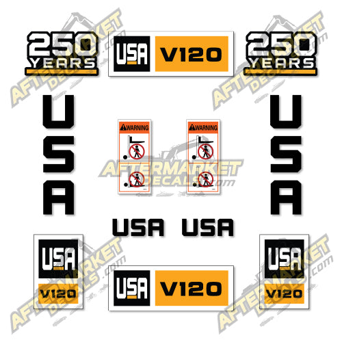 USA Decal Kit Fits Caterpillar V120 Forklift  - 3M VINYL!