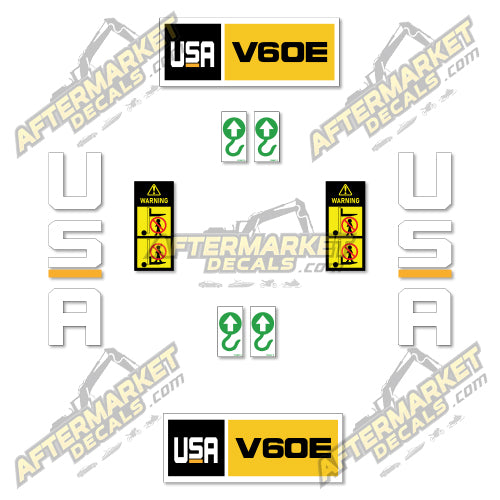 USA Decal Kit Fits Caterpillar V60E Forklift  - 3M VINYL!