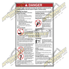 Decal Kit Fits Genie 114171 B DANGER - 3M VINYL!