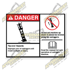 Decal Kit Fits Genie 114359 DANGER TIP-OVER HAZARD - 3M VINYL!
