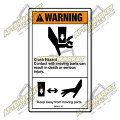 Decal Kit Fits Genie 28161 C WARNING CRUSH HAZARD - 3M VINYL!