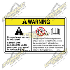 Decal Kit Fits Genie 28175 H WARNING COMPART ACCESS - 3M VINYL!