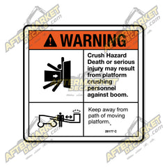 Decal Kit Fits Genie 28177 C WARNING CRUSH HAZARD - 3M VINYL!