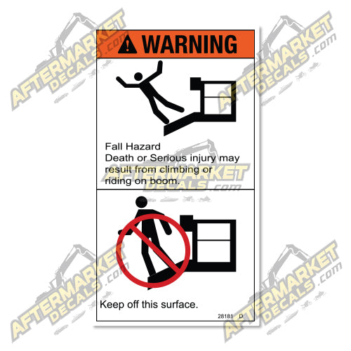 Decal Kit Fits Genie 28181 WARNING FALL HAZARD - 3M VINYL!