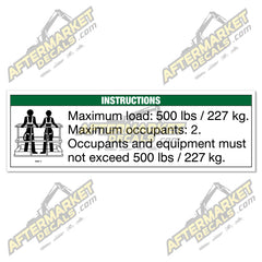 Decal Kit Fits Genie 30080 C NOTICE MAX LOAD - 3M VINYL!