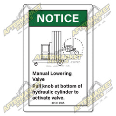 Decal Kit Fits Genie 37141 016A Manual Lowering Valve  - 3M VINYL!