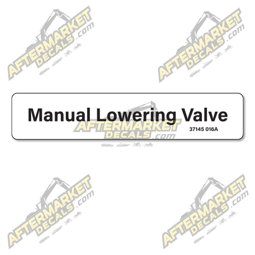 Decal Kit Fits Genie 37145 016A Manual Lowering Valve  - 3M VINYL!