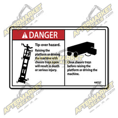 Decal Kit Fits Genie 44737 DANGER TIP OVER HAZARD - 3M VINYL!
