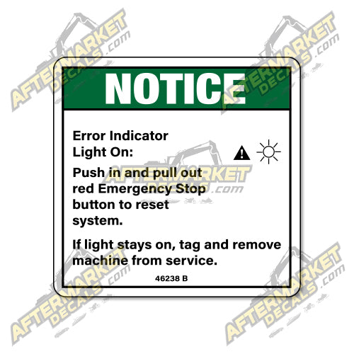 Decal Kit Fits Genie 46238 B NOTICE ERROR INDICATOR - 3M VINYL!