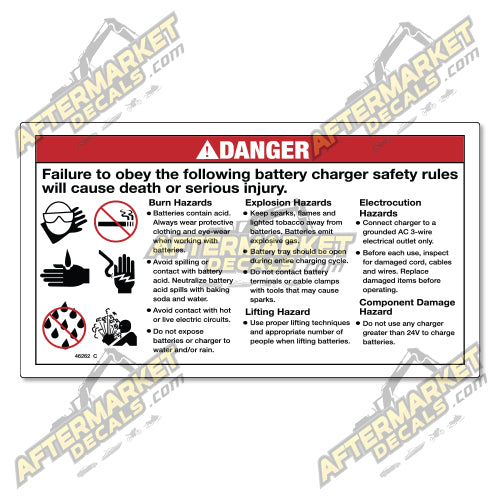 Decal Kit Fits Genie 46262 DANGER BATTERY SAFETY - 3M VINYL!