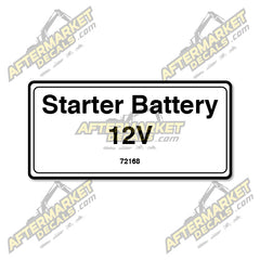 Decal Kit Fits Genie 72168 STARTER BATTERY 12V - 3M VINYL!