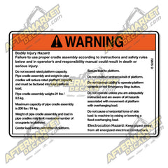 Decal Kit Fits Genie 72875 D WARNING BODILY INJURY HAZARD - 3M VINYL!