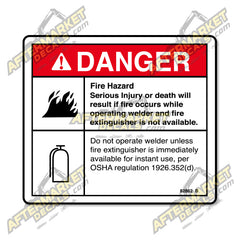 Decal Kit Fits Genie 82862 B DANGER FIRE HAZARD- 3M VINYL!