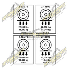 Decal Kit Fits Genie 97716 A Z-135 70 LABEL WHEEL LOAD SET- 3M VINYL!