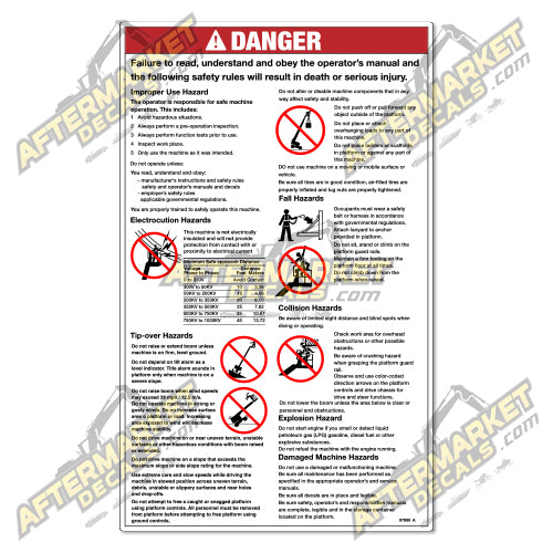 Decal Kit Fits Genie 97890 A DANGER GEN SAFETY - 3M VINYL!