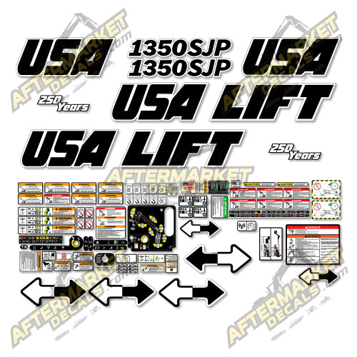 USA Decal Kit Fits JLG 1350SJP Ultra Boom Telescopic Boom Lift - 3M VINYL!