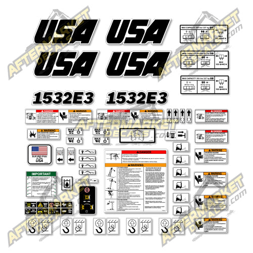 USA Decal Kit Fits JLG 1532E3 Scissor Lift - 3M VINYL!