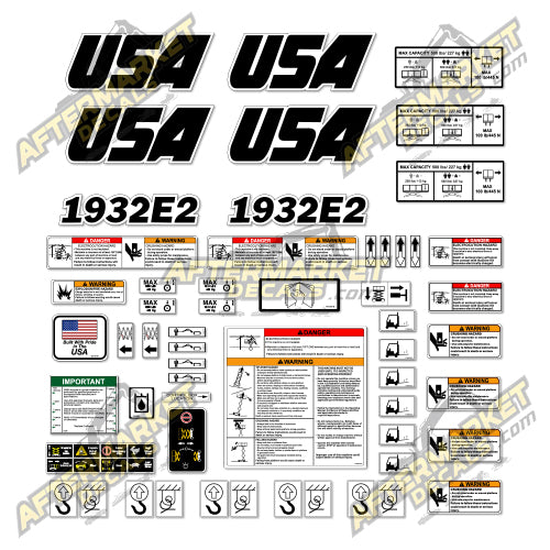 USA Decal Kit Fits JLG 1932E2 Scissor Lift - 3M VINYL!
