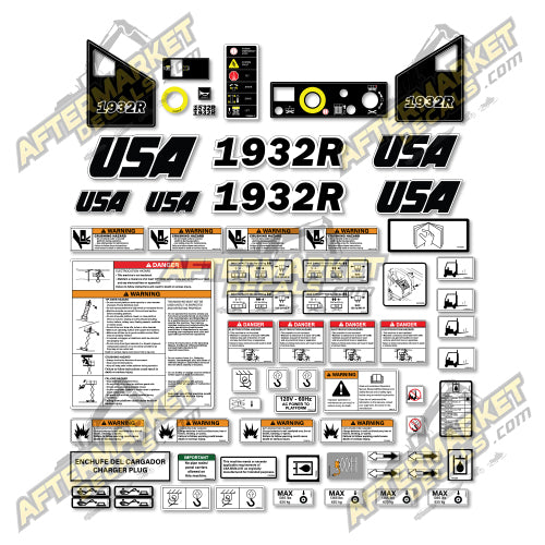 USA Decal Kit Fits JLG 1932R Scissor Lift - 3M VINYL!