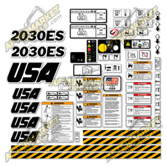 USA Decal Kit Fits JLG 2030ES Scissor Lift - 3M VINYL!