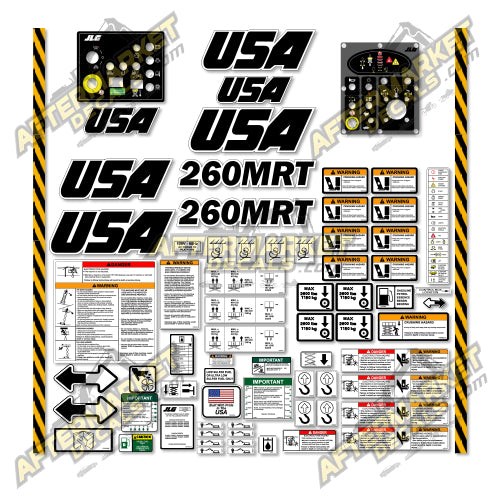 USA Decal Kit Fits JLG 260MRT Scissor Lift - 3M VINYL!