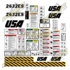 USA Decal Kit Fits JLG 2632ES Electric Boom Lift - 3M VINYL!