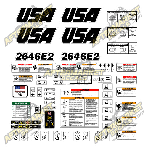 USA Decal Kit Fits JLG 2646E2 Scissor Lift - 3M VINYL!