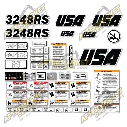 USA Decal Kit Fits JLG 3248RS Scissor Lift - 3M VINYL!