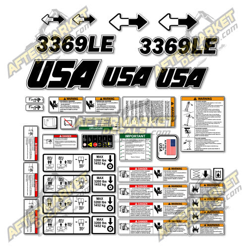 USA Decal Kit Fits JLG 3396LE Scissor Lift - 3M VINYL!