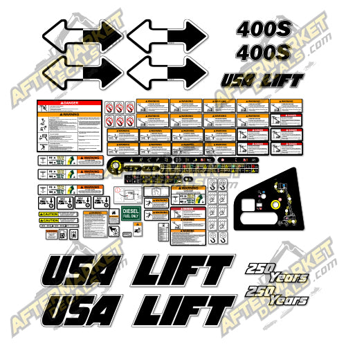 USA Decal Kit Fits JLG 400S Telescopic Boom Lift - 2016 - 3M VINYL!