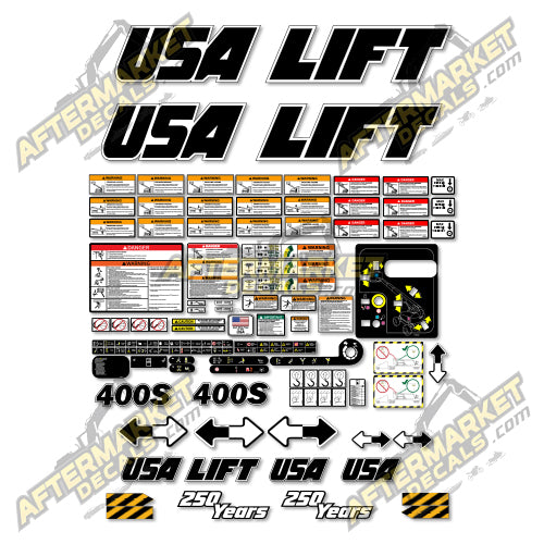 USA Decal Kit Fits JLG 400S Telescopic Boom Lift - 3M VINYL!