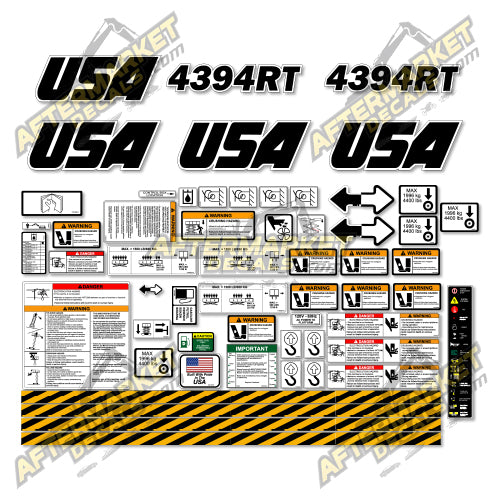USA Decal Kit Fits JLG 4394RT Scissor Lift - 3M VINYL!