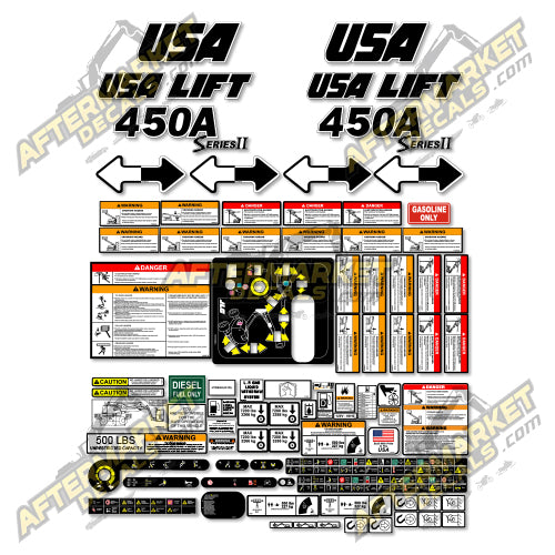 USA Decal Kit Fits JLG 450A Series 2 Boom Lift - 3M VINYL!