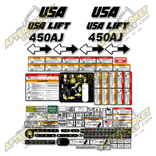 USA Decal Kit Fits JLG 450AJ  Boom Lift - 3M VINYL!