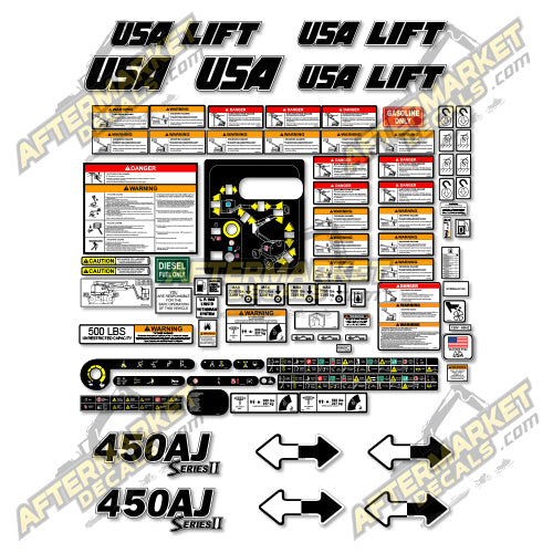 USA Decal Kit Fits JLG 450AJ Series 2 Boom Lift - 3M VINYL!