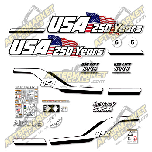 USA Decal Kit Fits JLG 6036 Legacy Series Telehandler- 3M VINYL!