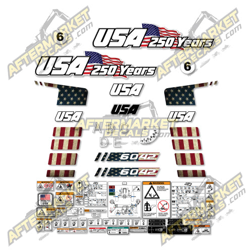 USA Decal Kit Fits JLG 6042 2016+ Telehandler - 3M VINYL!