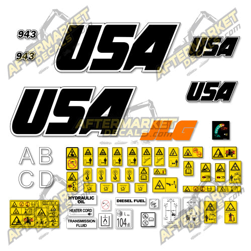 USA Decal Kit Fits JLG 943 Telehandler - 3M VINYL!