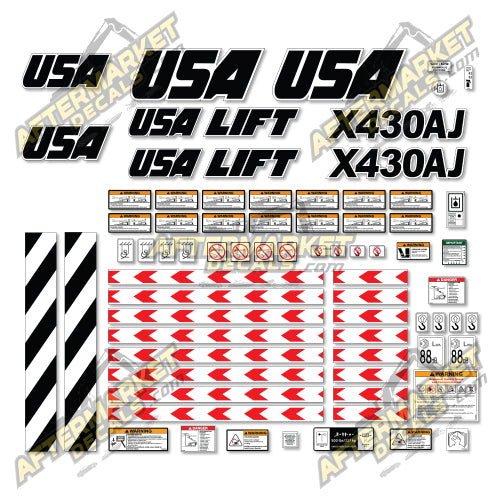 USA Decal Kit Fits X430AJ  Boom Lift - 3M VINYL!