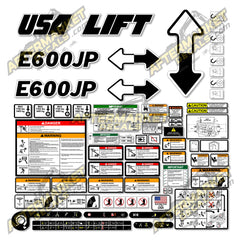 USA Decal Kit Fits JLG E600JP Boom Lift - 3M VINYL!