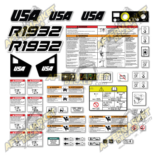 USA Decal Kit Fits JLG R1932 Scissor Lift - 3M VINYL!
